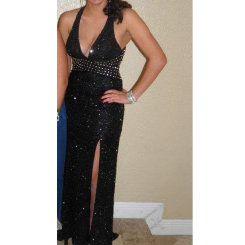 Evening Gown sequins black long